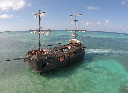 view of the pirate ship in punta cana